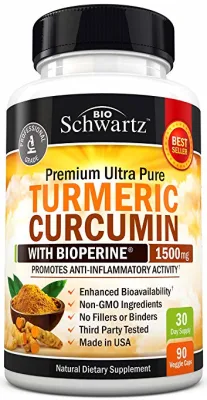 Curcuma Curcuma con Pepe Nero Bioperine e Zenzero – 120 capsule vegetariane per un migliore assorbimento